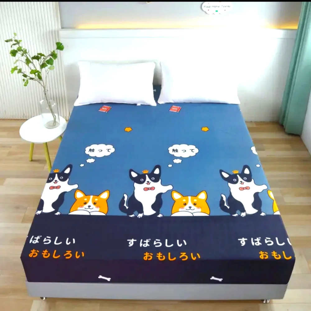 New Animated Kitty Cat Fitted Sheet Print Soft & Comfy Microfiber